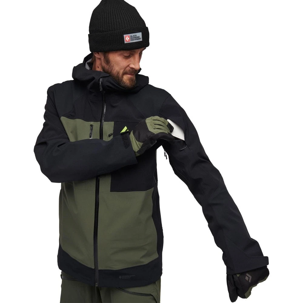 Black Diamond Black Diamond Recon Stretch Pro Shell Jacket - Black/Tundra 7 Black Diamond Black Diamond Recon Stretch Pro Shell Jacket - Black/Tundra - Image 5