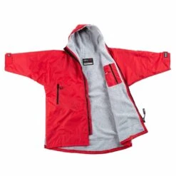 DryRobe DryRobe Advance Longsleeve Junior Rain Jacket - Red/Grey