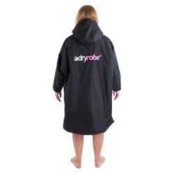 DryRobe DryRobe Advance Longsleeve Rain Jacket - Black/Pink -RR Ski Race Shop dryrobe advance longsleeve rain jacket black pink p16780 21083 image