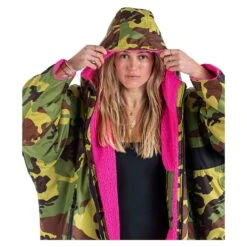 DryRobe DryRobe Advance Longsleeve Rain Jacket Remix Range - Camo/Pink/Black -RR Ski Race Shop dryrobe advance longsleeve rain jacket remix range camo pink black p25845 36907 image