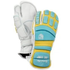 Hestra RSL Comp Vertical Cut 3-Finger Race Gloves - Blue/Yellow