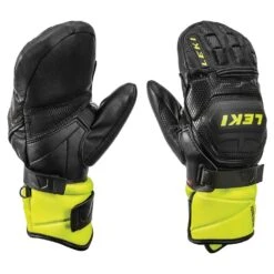 Leki Leki World Cup Race Flex S Junior Ski Mittens - Black-Ice Lemon