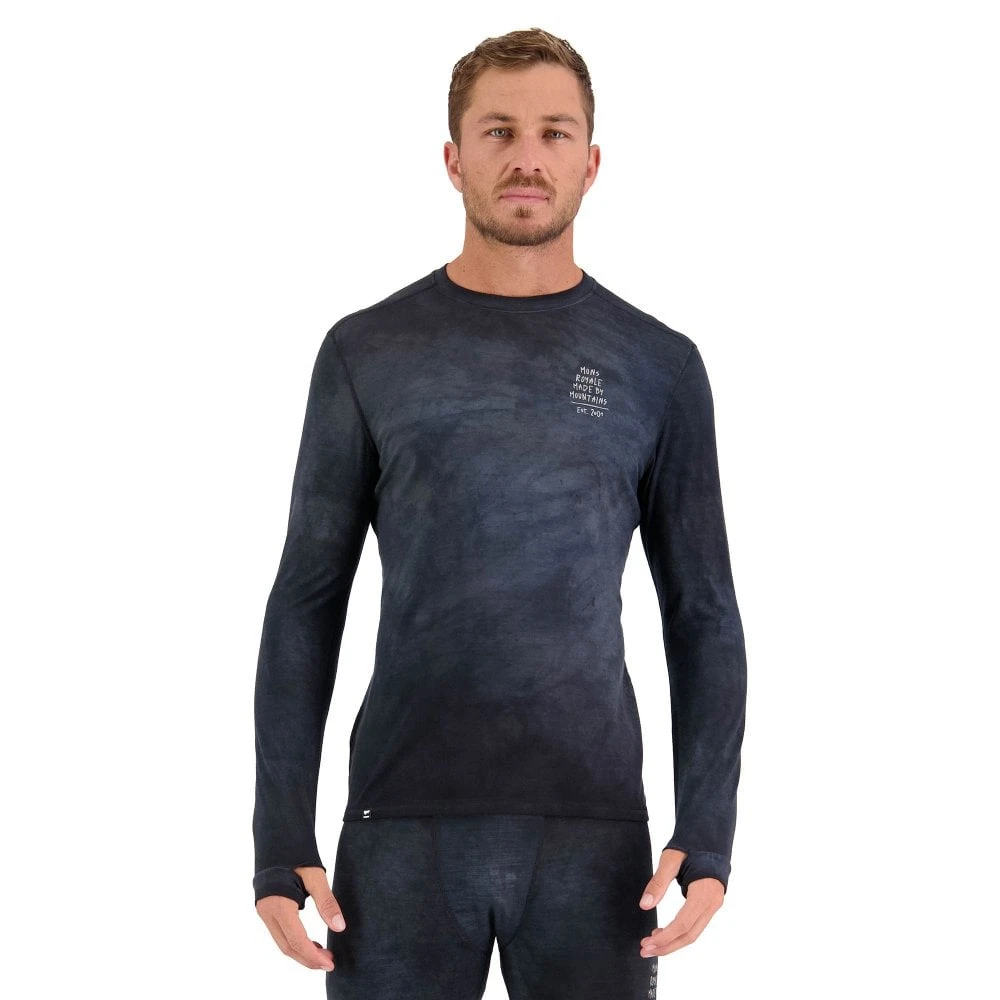 Mons Royale Mons Royale Cascade Merino Flex LS T-Shirt - Black Acid Wash 4 Mons Royale Mons Royale Cascade Merino Flex LS T-Shirt - Black Acid Wash - Image 2