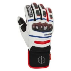 Reusch Reusch Henrik Kristoffersen Ski Race Gloves - White/Fire Red