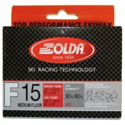 Solda Solda F15 Medium Fluor Ski Wax 60g - Red